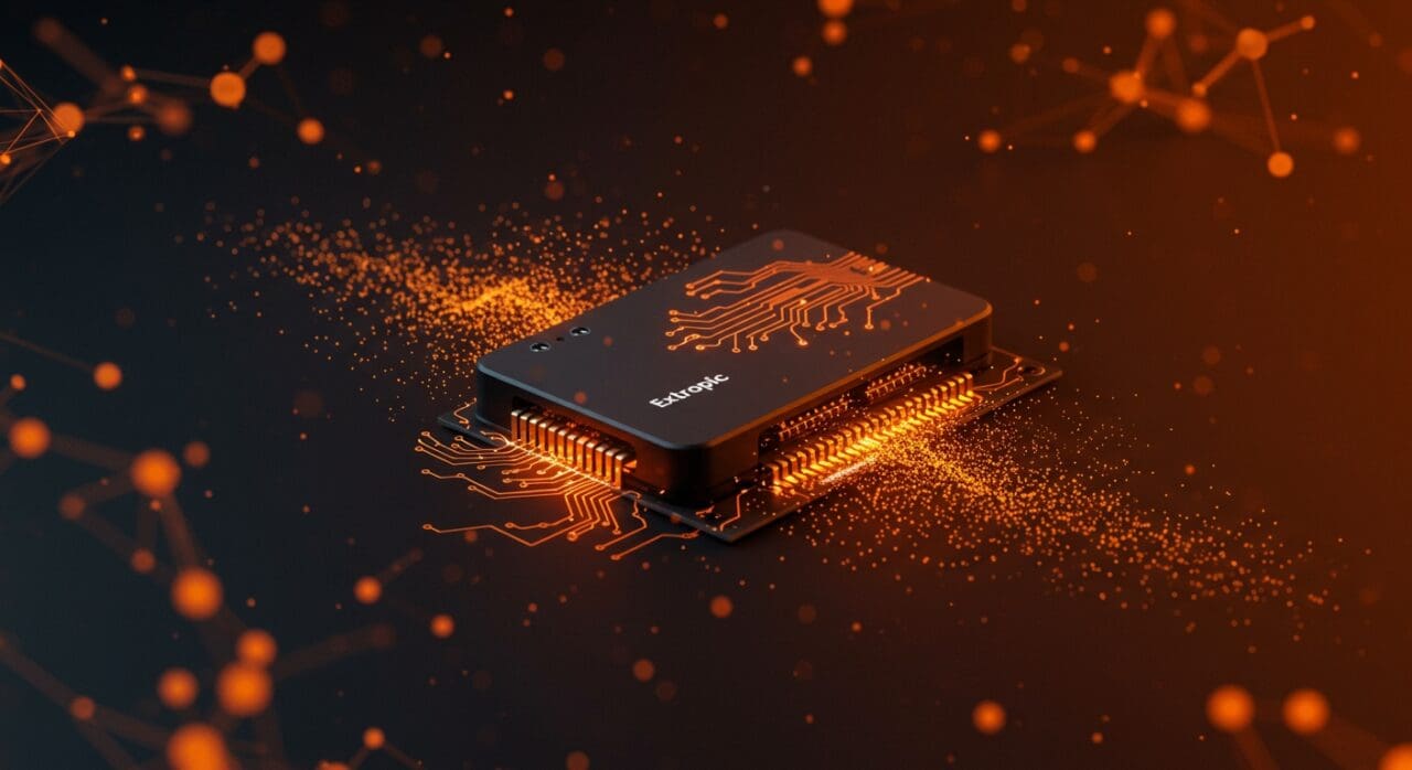 Hardware avanzado de computación termodinámica de Extropic optimizando inteligencia artificial y eficiencia energética en el sector tecnológico.