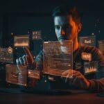 Founder utilizando sistema de gestión empresarial basado en texto para automatización y gestión de procesos empresariales en tecnología open source.