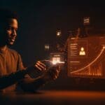 Interfaz futurista ilustrando moderación de contenido, seguridad 2FA y migración mejorada en Forgejo 13.0 para DevOps y gestión de software.