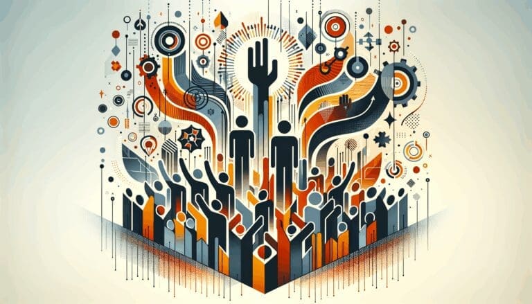 Innovación abierta y venture capital en startups de Centroamérica representada con siluetas colaborativas y colores naranja y negro del Ecosistema Startup