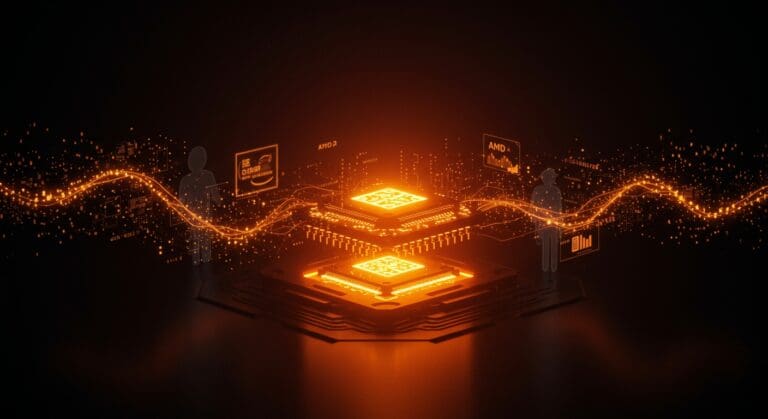 Microchip misterioso representando un nuevo jugador en la arquitectura x86 y su impacto en el ecosistema tecnológico de startups.