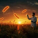 Startup argentina M4Life usando tecnología de microorganismos bioentrenados para innovación y sustentabilidad agrícola.