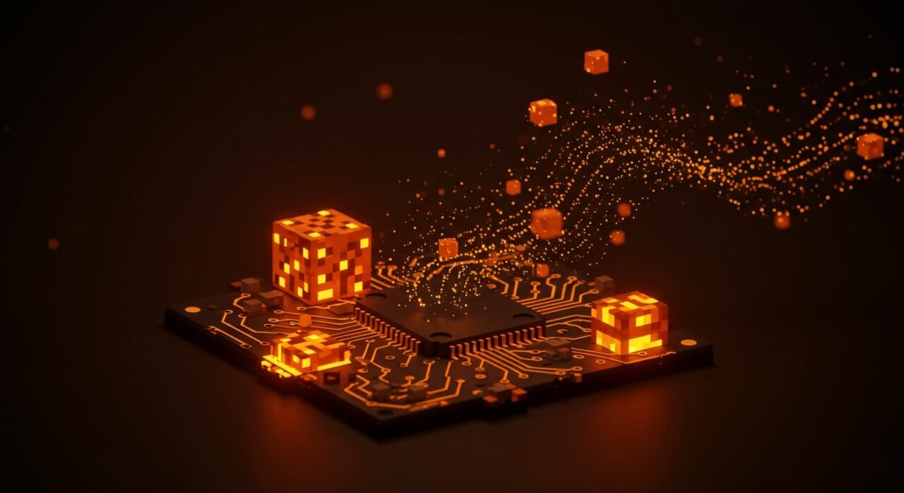 Circuito digital de Redstone en Minecraft transformado mediante Verilog para automatización y educación tecnológica.