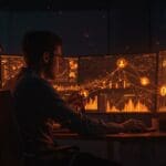 Análisis visual de protocolos descentralizados Nostr y ATProto en redes sociales, destacando descentralización e identidad digital para founders en 2024.