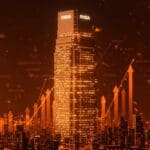 Representación visual de Nvidia alcanzando un valor de mercado histórico con símbolos tecnológicos y crecimiento financiero en ecosistema startup.