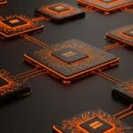 Chips de IA personalizados de OpenAI integrados en un centro de datos de alta tecnología, destacando la colaboración con Broadcom y Arm para hardware especializado de inteligencia artificial.