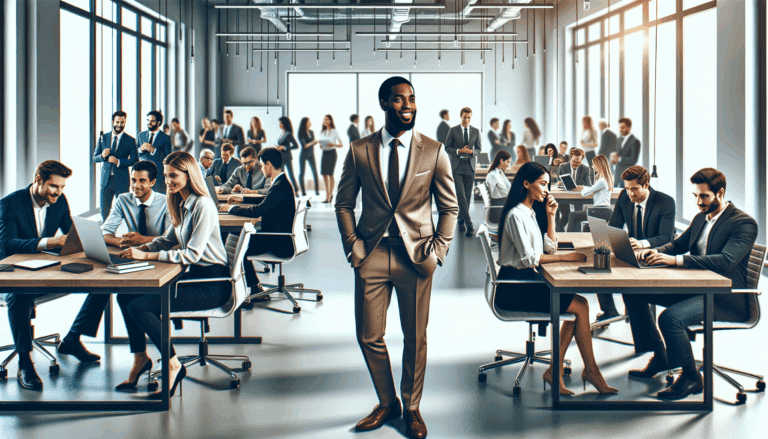 Equipos diversos de emprendedores reunidos en un espacio de coworking tecnológico moderno.