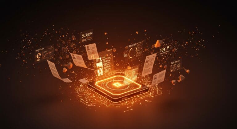 Interfaz de IA compacta procesando documentos multilingües con PaddleOCR-VL para automatización documental en startups.