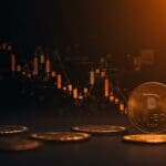 Caída histórica del peso argentino reflejada en una gráfica financiera oscura con flechas descendentes y símbolos de crisis cambiaria en mercados emergentes.