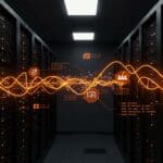 Visualización moderna de pipelines UNIX con flujos de datos y microservicios que representan arquitectura de software y concurrencia en tecnología avanzada.