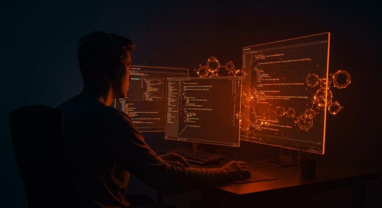 Optimización avanzada del type checker de Swift ilustrada con desarrollador analizando código en entorno tecnológico moderno para desarrollo de software.