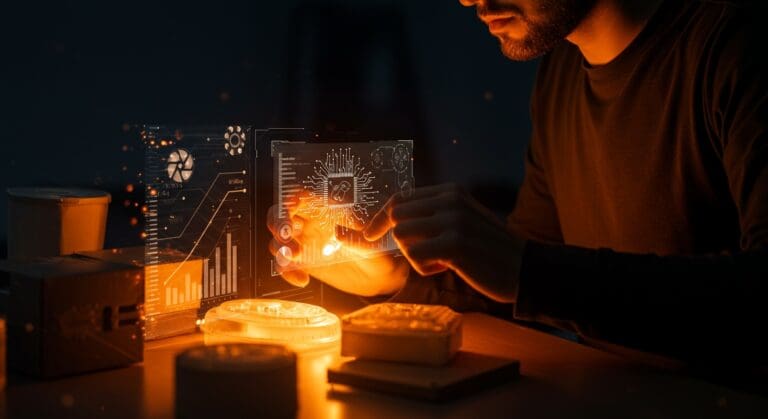 Startup chilena desarrollando embalajes sostenibles con biomateriales e inteligencia artificial, innovación tecnológica en empaque ecológico.