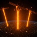 Constelación de satélites reflectores de energía solar nocturna desarrollados por startup Reflect Orbital para energía sostenible.
