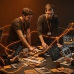 Startups valencianas integrando marketing impreso y digital para estrategias híbridas innovadoras en branding.