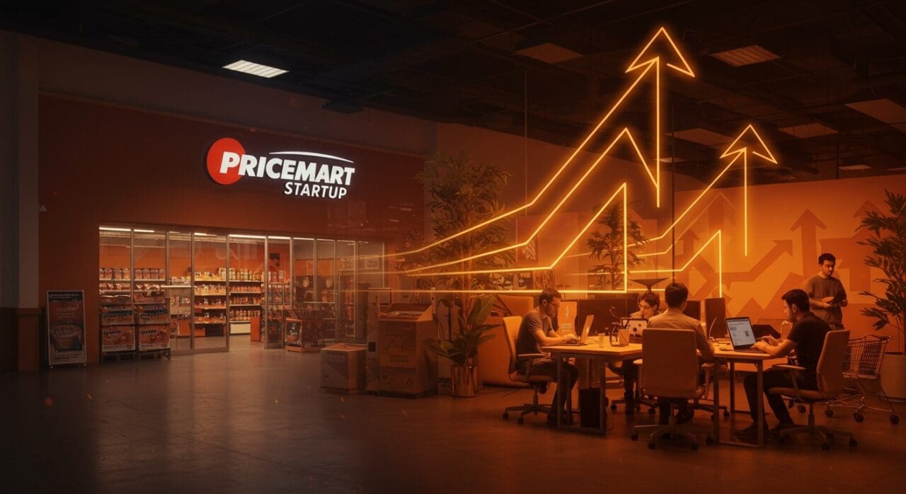Transformación del retail en Colombia con PriceSmart y startups locales colaborando en un espacio innovador.