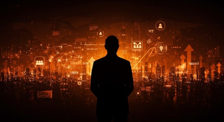 Vinod Khosla y la innovación tecnológica en EE. UU. con metáforas visuales de inversión pública, inteligencia artificial y ecosistema startup.