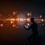 Caída del tráfico de Wikipedia representada con elementos visuales de IA y video social para founders de tecnología.