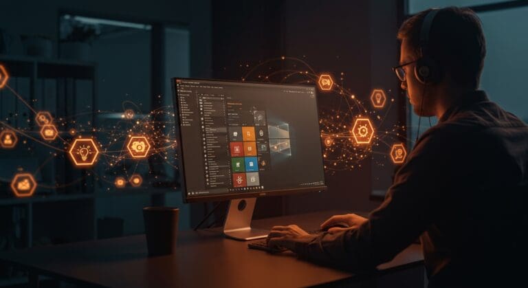 Interfaz de Zorin OS 18 simulando Windows 10 en un entorno profesional, demostrando la productividad y compatibilidad para empresas con software libre.