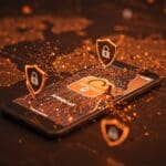 Imagen conceptual de privacidad y polémica de AppCloud en Samsung con representación de mercados WANA y conflicto Israel-Palestina.