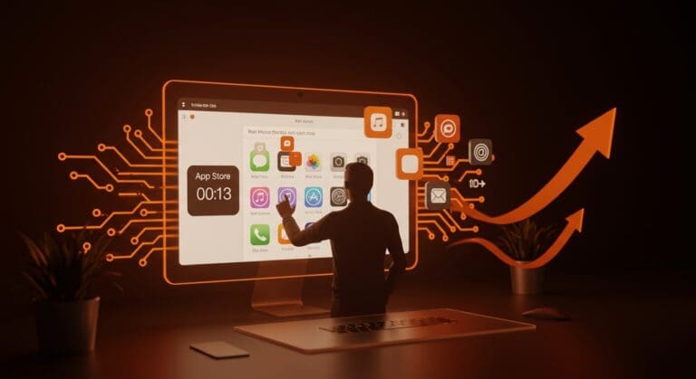 Nueva interfaz web de la App Store de Apple con enfoque en innovación y accesibilidad en tecnología.