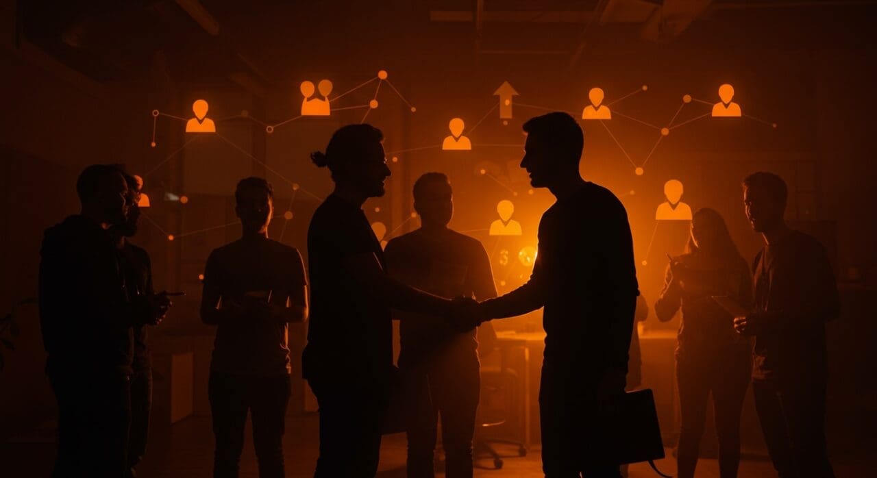 Emprendedores conectando en Bizkaia en una red de networking y crecimiento del ecosistema startup local.