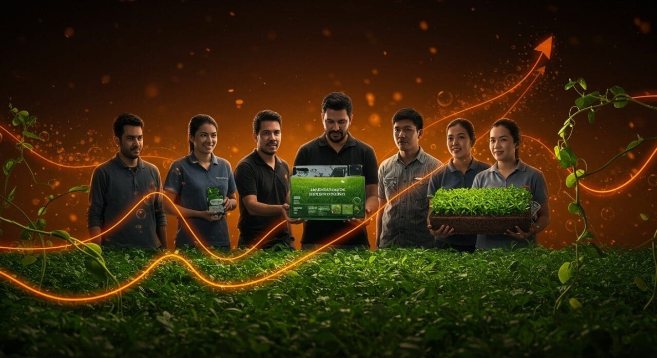 Startup agrícola en Ñuble con biofertilizante innovador promoviendo la descentralización y sostenibilidad en emprendimientos agrícolas.