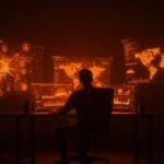 Ilustración de ciberseguridad con inteligencia artificial en startups LATAM ante ataques automatizados de Anthropic en 2025.