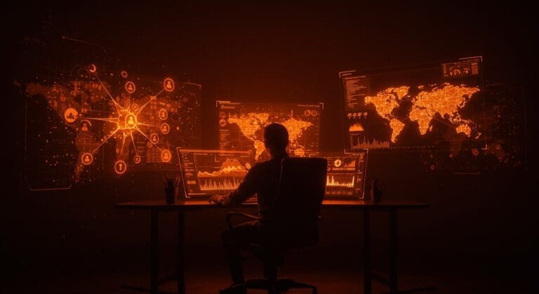 Ilustración de ciberseguridad con inteligencia artificial en startups LATAM ante ataques automatizados de Anthropic en 2025.