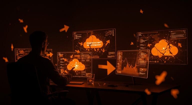 Análisis visual del fallo de Cloudflare 2025 afectando infraestructura SaaS y gestión de incidentes tecnológicos.