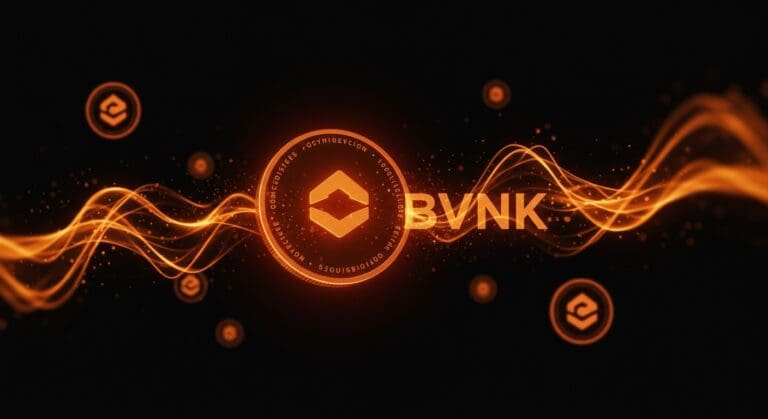 Visualización digital del acercamiento de Coinbase para adquirir la startup de stablecoins BVNK en el mercado fintech y blockchain.