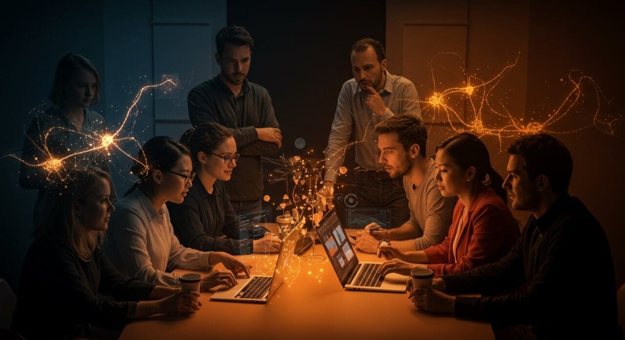 Equipo de Sales Development Representatives colaborando con tecnologías de IA en ventas B2B SaaS dentro del ecosistema startup de YC.