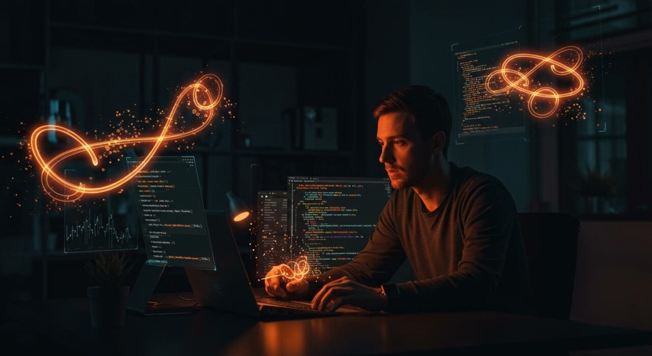Fundador tecnológico trabajando con corutinas y tasks en Python async para gestión avanzada del event loop en SaaS.