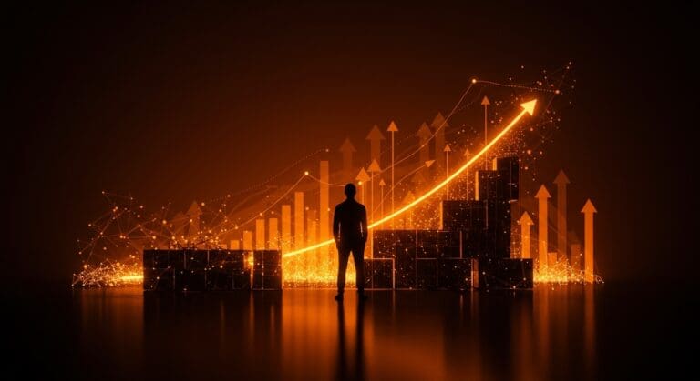 Líder de IA en cadena de suministro con red digital iluminada, destacando el crecimiento y la innovación de la startup Datup en LATAM.