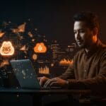 Ingeniero de infraestructura remoto trabajando con AWS y DevOps en una startup tecnológica, destacando automatización y colaboración en infraestructuras cloud.