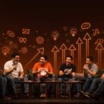 Evento EtMday 2025 con emprendedores latinoamericanos disfrutando de una comedia tecnocreativa inspiradora en tecnología y startups.