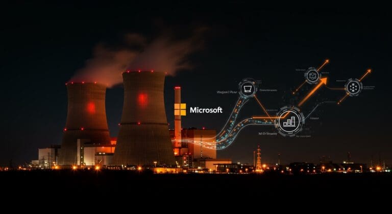 Financiamiento nuclear para Three Mile Island con alianza Microsoft impulsando energía para data centers y startups tecnológicas.