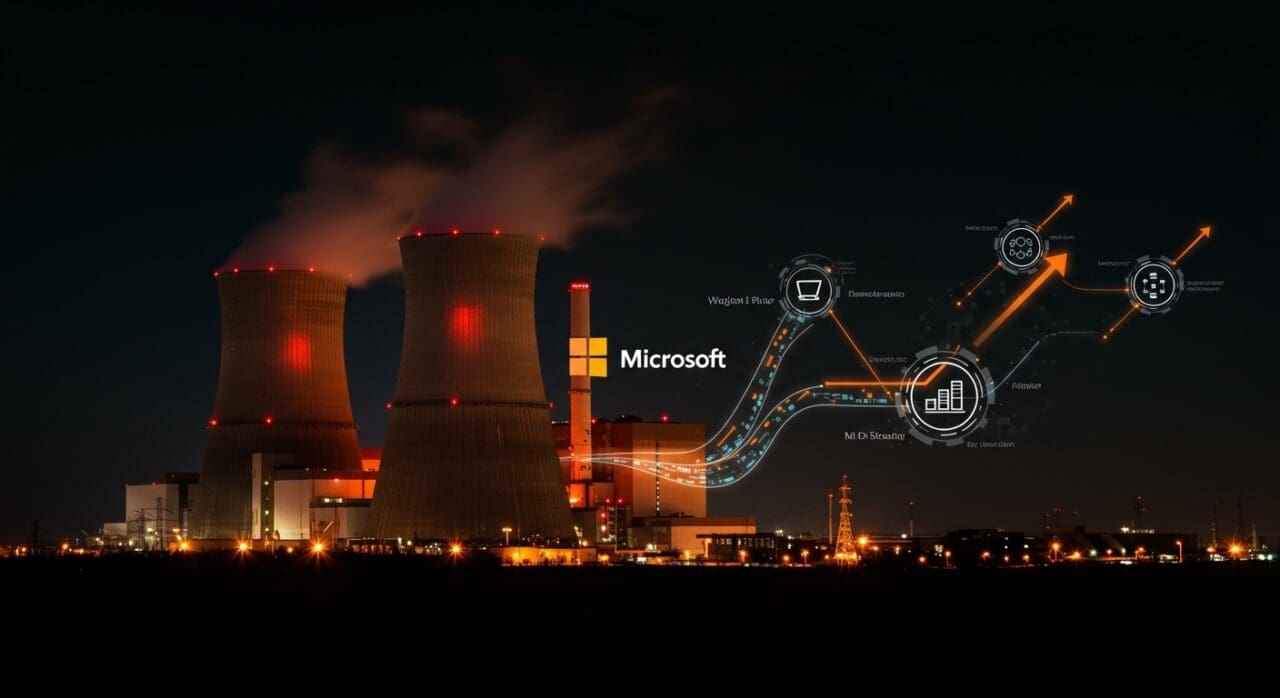 Financiamiento nuclear para Three Mile Island con alianza Microsoft impulsando energía para data centers y startups tecnológicas.