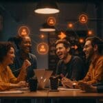 Founders colaborando en estrategias innovadoras fuera de ads tradicionales para conectar con nuevos mercados e inclusión laboral.