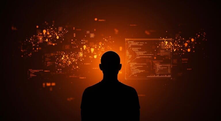 El futuro del software libre pequeño frente a la inteligencia artificial y modelos de lenguaje, mostrando la interacción entre open source y automatización AI.