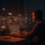 Interrupción parcial en GitHub afectando operaciones git push y pull, representación visual para founders tech y continuidad en desarrollo de software.