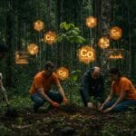 Reforestación tecnológica en el Amazonas con Google y startup brasileña impulsando captura de carbono y sostenibilidad.