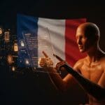 Interfaz digital con símbolos de privacidad y open source, reflejando el desafío de la regulación tecnológica en Francia para GrapheneOS.