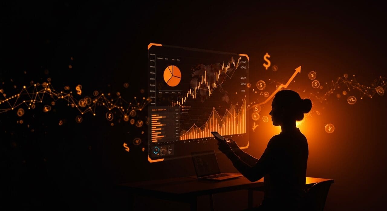 Inversionista retail analizando mercado financiero digital destacando IPO de Groww y auge de inversión en India.