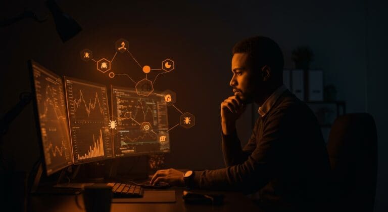 Hillel Wayne analizando críticamente la investigación empírica en ingeniería de software con metáforas visuales de defectos de software y mejores prácticas.