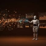 Robot avanzado con integración de grandes modelos de lenguaje en entorno de investigación en Andon Labs, destacando desafíos y avances en IA aplicada a la automatización robótica.