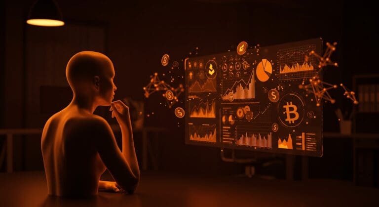 Startup fintech inspirada en Robert Kiyosaki gestionando finanzas cripto con estrategia de diversificación y control de riesgos en entorno innovador.