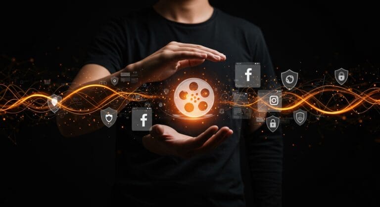 Herramienta de Meta protegiendo creadores de reels en Facebook e Instagram con derechos digitales seguros.