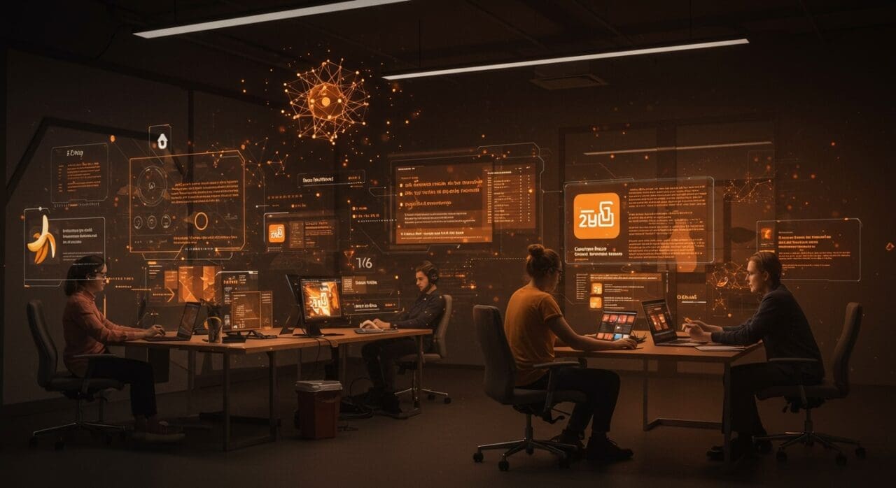 Interfaz de Nano Banana Pro de Google DeepMind mostrando generación de imágenes y textos multilenguaje para automatización en startups tecnológicas.