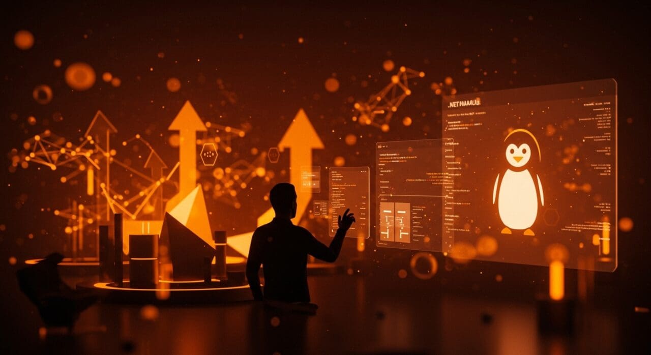 Aplicaciones multiplataforma .NET MAUI y Avalonia en Linux y WebAssembly con rendimiento UI eficiente.