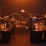 Administración pública colaborando con software de código abierto seguro para protección de datos y productividad en SaaS.